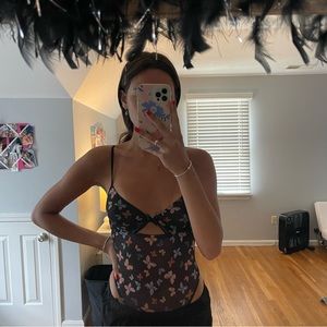 Forever 21 Mesh Butterfly Bodysuit